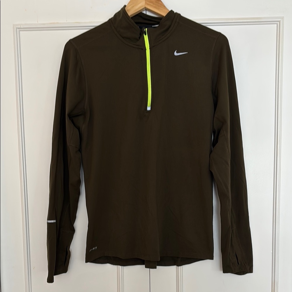 Nike Brown Long Sleeve dry-fit quarter zip